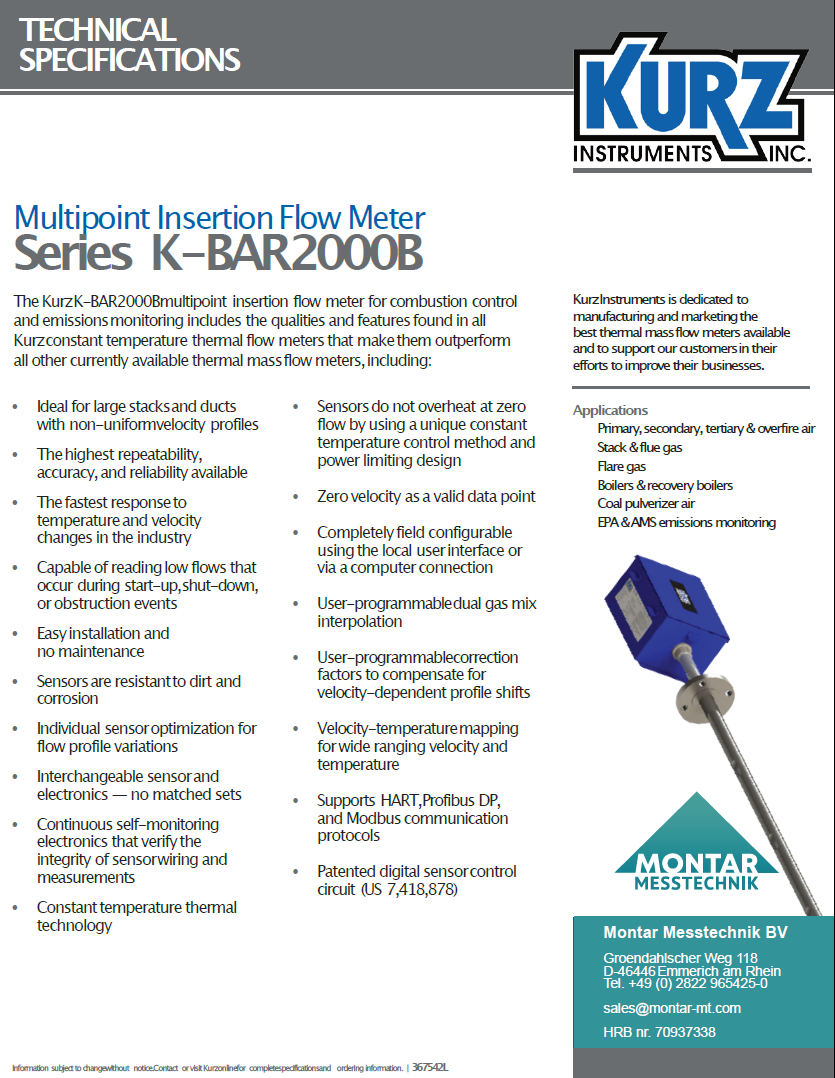 multipoint insertion flow meter